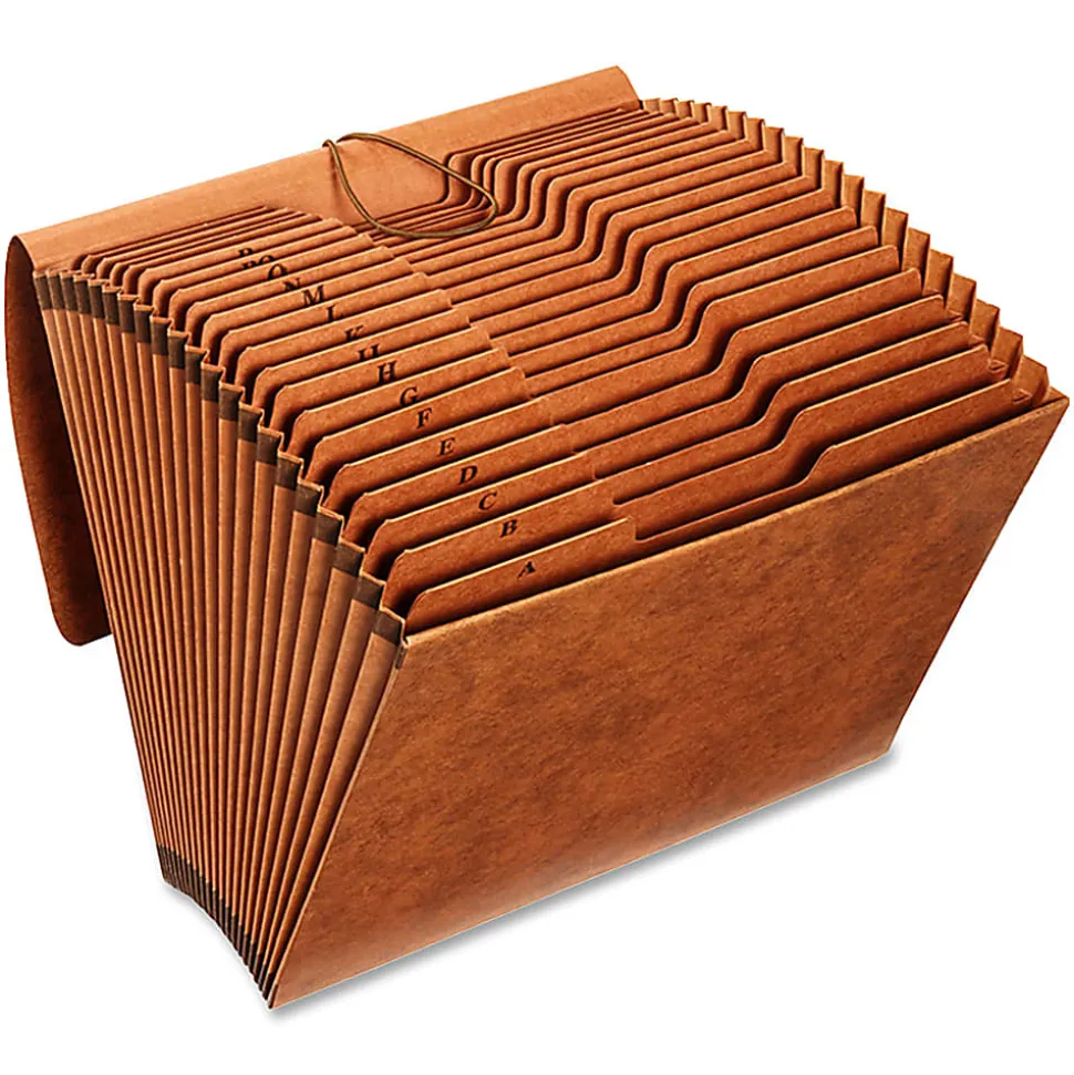 Globe-Weis® A-Z Accordion File, Letter Size, Brown