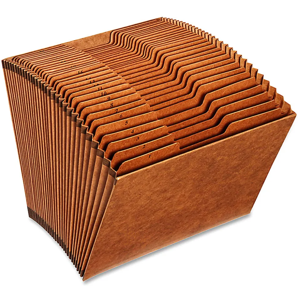 Globe-Weis® High-Quality Daily Expanding File, Letter Size, 31 Pockets, 1-31, Brown