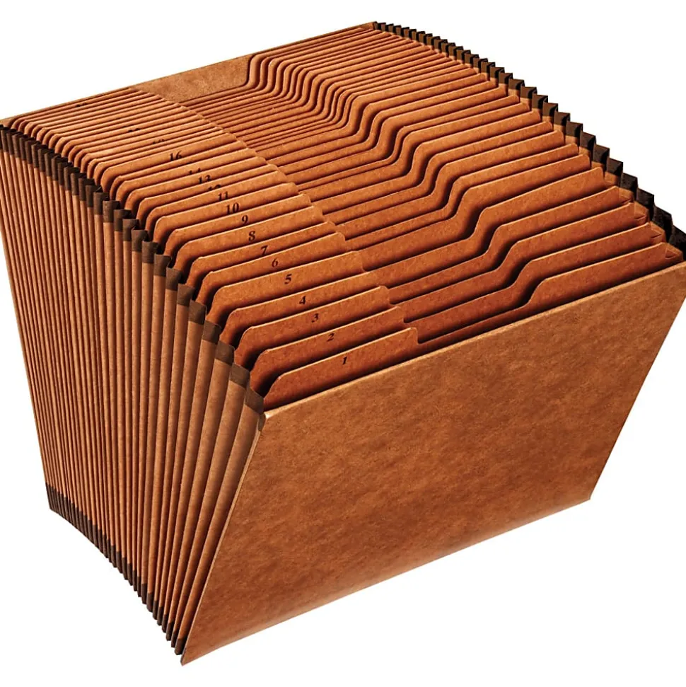 Globe-Weis® High-Quality Daily Expanding File, Letter Size, 31 Pockets, 1-31, Brown