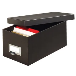 Globe-Weis® 70% Recycled Index Card Storage Case, 5"H x 6 5/8"W x 11 5/8"D, For 4" x 6" Cards, Black