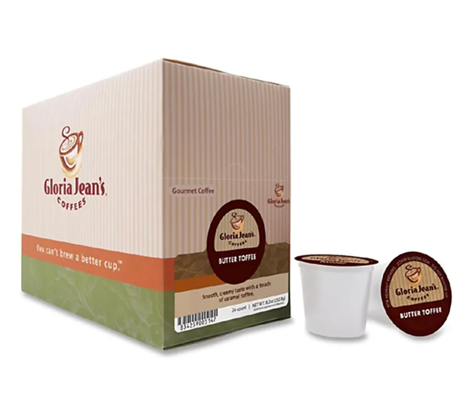 Gloria Jean's® Coffees Single-Serve Coffee K-Cup® Pods, Butter Toffee, Carton Of 24