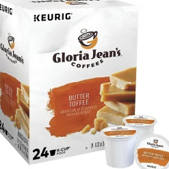 Gloria Jean's® Coffees Single-Serve Coffee K-Cup® Pods, Butter Toffee, Carton Of 24