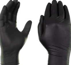 Gloveworks Nitrile Industrial Powder-Free Disposable Gloves, Medium, Black, Box Of 100 Gloves