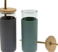 GNBI Glass Tumbler Set, 16 Oz, Sage/Gray, Set Of 2 Tumblers