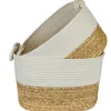 GNBI Infinity Knot Basket 2-Piece Set, Cream/Natural