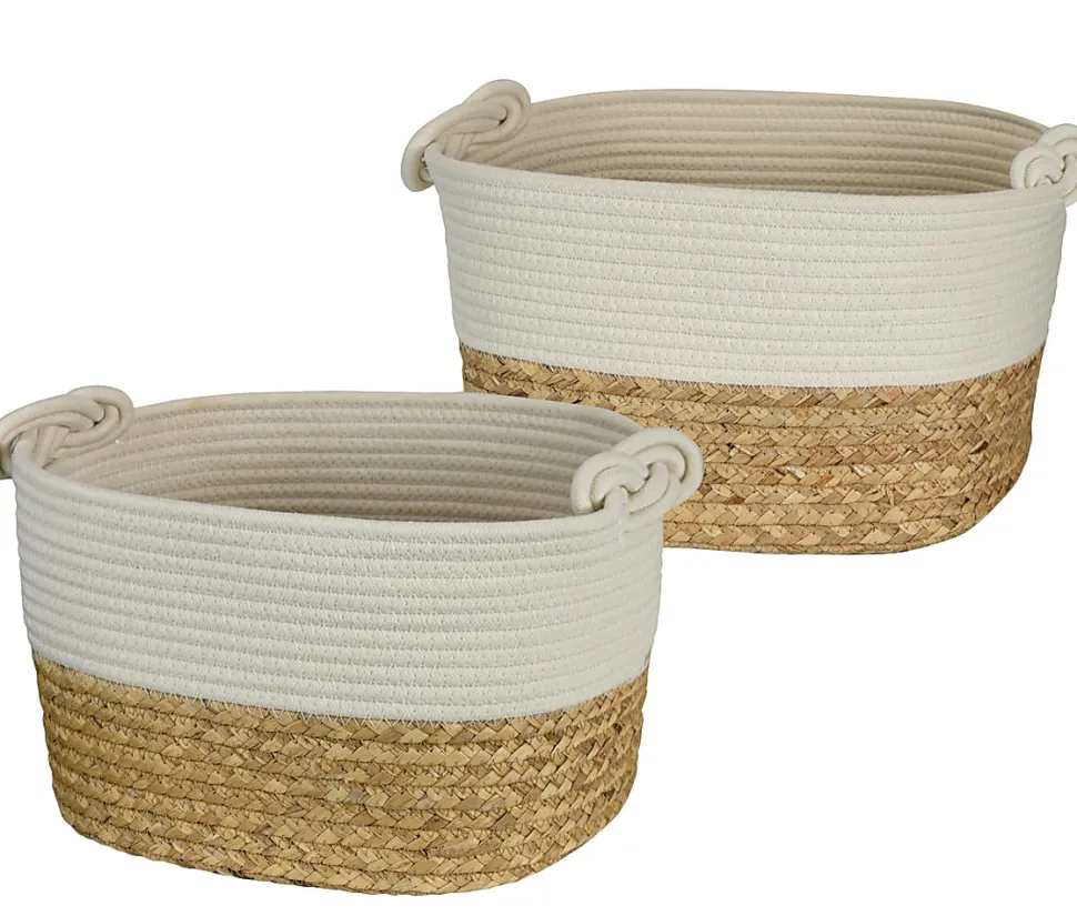 GNBI Infinity Knot Basket 2-Piece Set, Cream/Natural