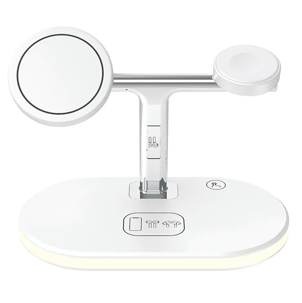 GNBI 3-In-1 Magnetic Wireless Charger, White, 7361