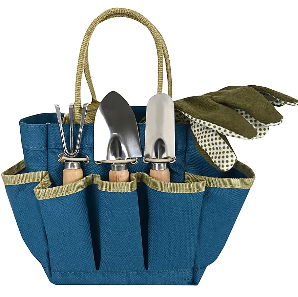 GNBI Mini Garden Tool Tote Set, Teal