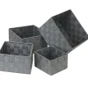 GNBI 4-Piece Woven Cube Set, Assorted Sizes (XS, S, M, L), Gray, Set Of 4