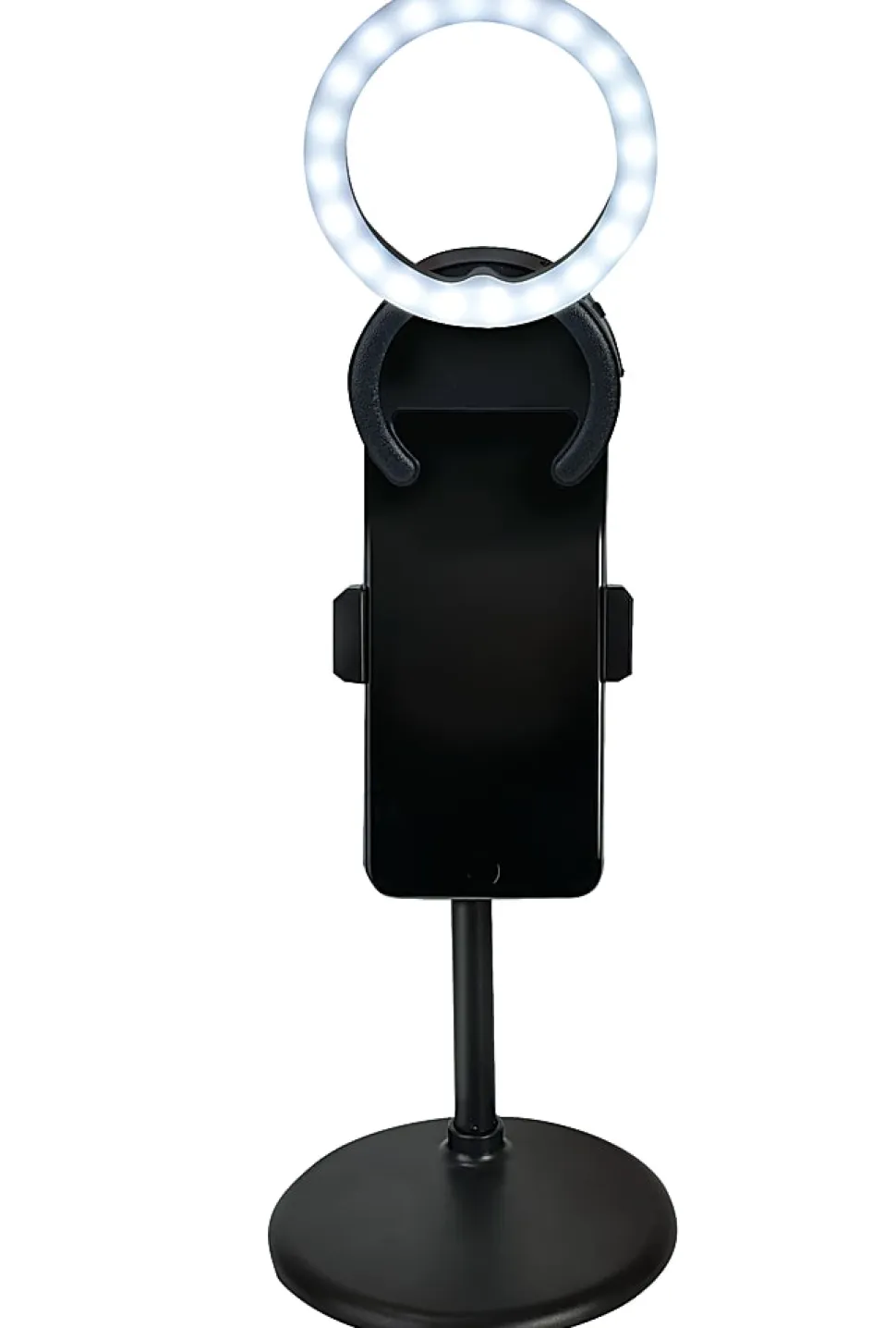 GNBI Ring Light With Metal Disc Stand, 12”H, 2W, Black