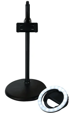 GNBI Ring Light With Metal Disc Stand, 12”H, 2W, Black