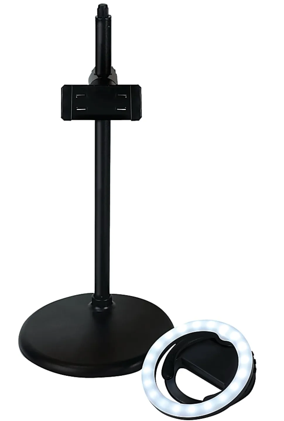GNBI Ring Light With Metal Disc Stand, 12”H, 2W, Black