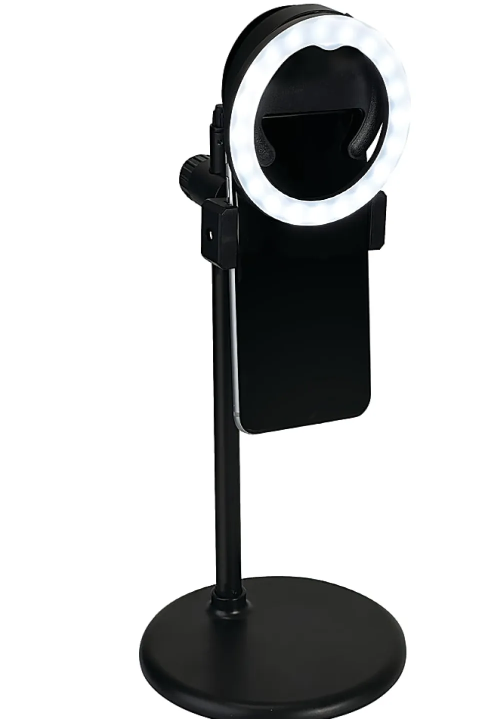 GNBI Ring Light With Metal Disc Stand, 12”H, 2W, Black