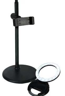 GNBI Ring Light With Metal Disc Stand, 12”H, 2W, Black