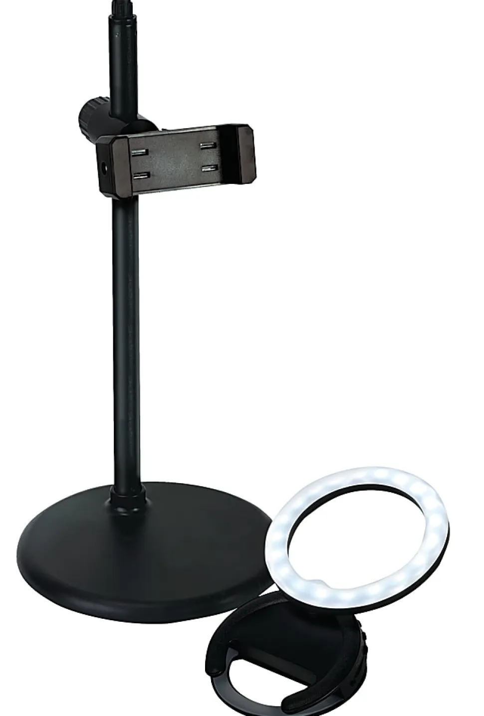 GNBI Ring Light With Metal Disc Stand, 12”H, 2W, Black