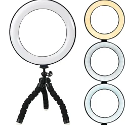 GNBI 6” Video Conference Ring Light Kit, 13”, 5W, Black