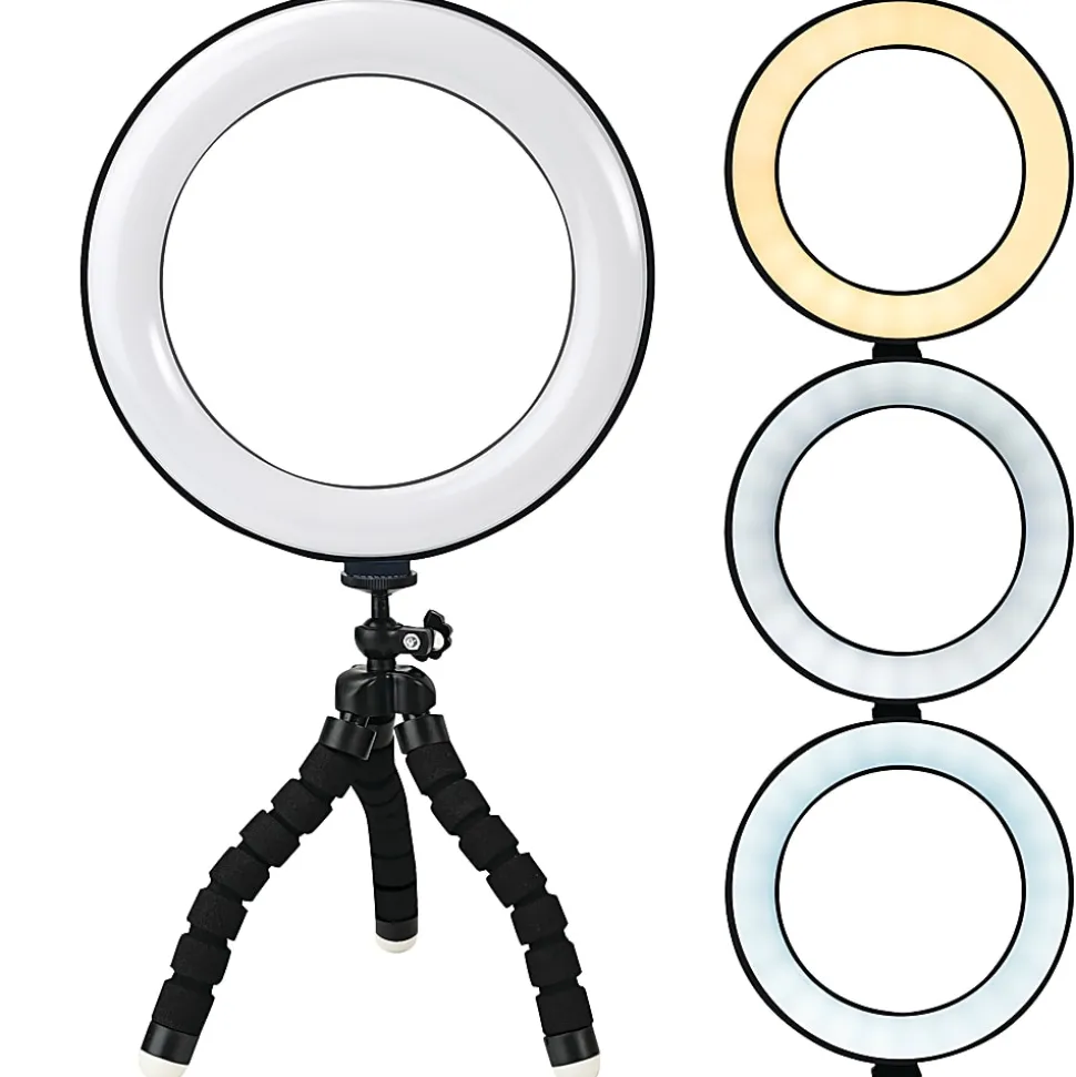 GNBI 6” Video Conference Ring Light Kit, 13”, 5W, Black