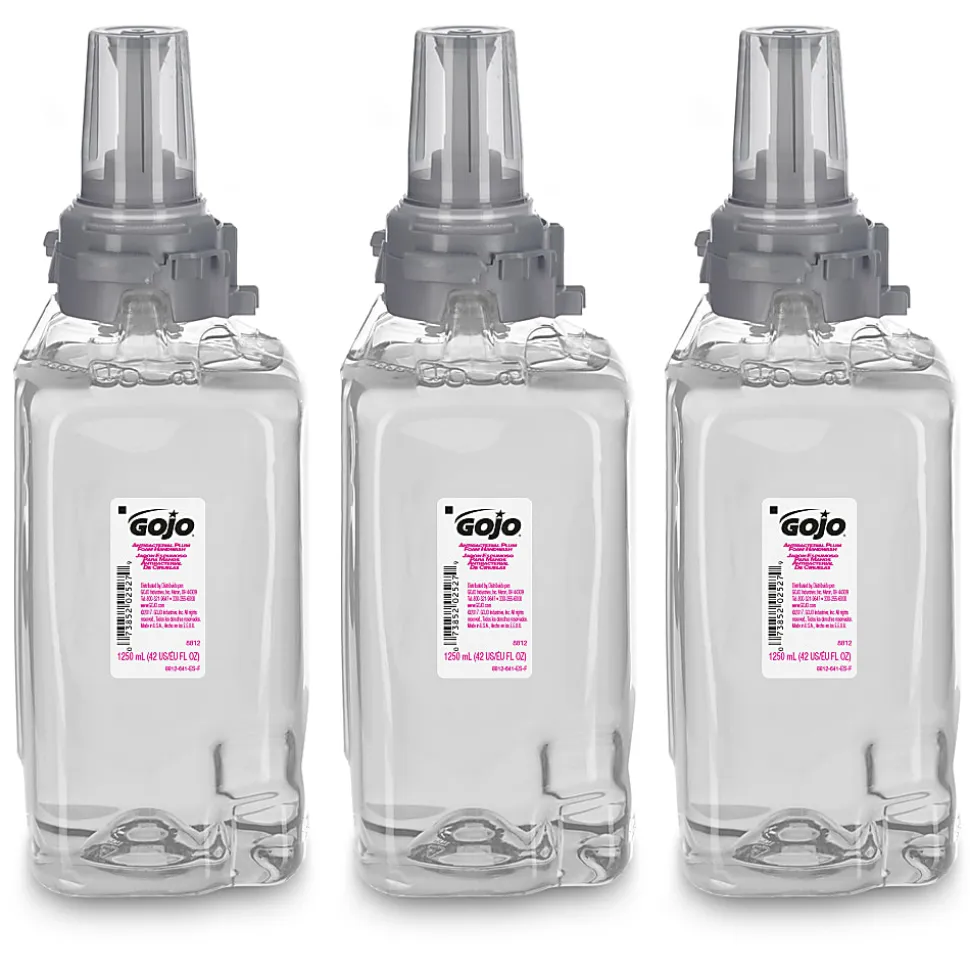 GOJO® ADX-2 Antibacterial Foam Hand Wash Soap, Plum Scent, Carton Of 3 Refills
