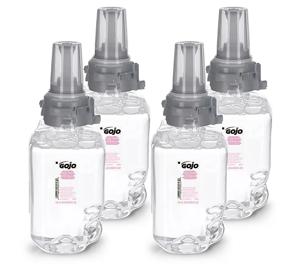 GOJO® ADX-7 Clear & Mild Foam Hand Wash Soap, Unscented, 23.6 Oz, Case Of 4 Refills