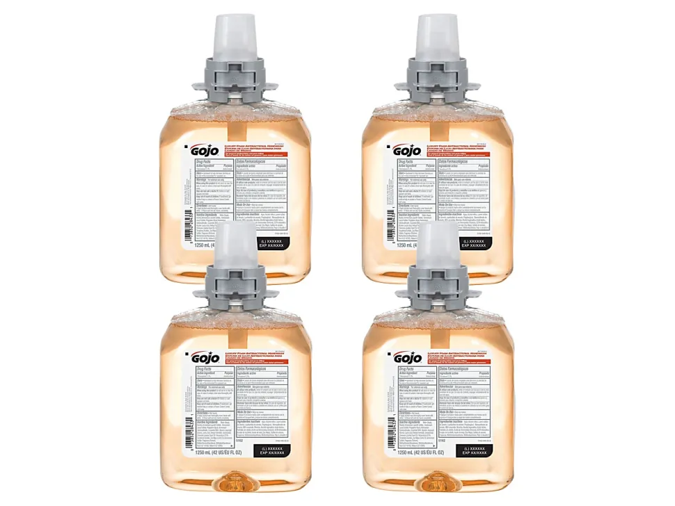 GOJO® FMX-12 Luxury Antibacterial Foam Hand Soap Wash, Fresh Fruit Scent, 42.27 Oz, Carton Of 4 Bottles