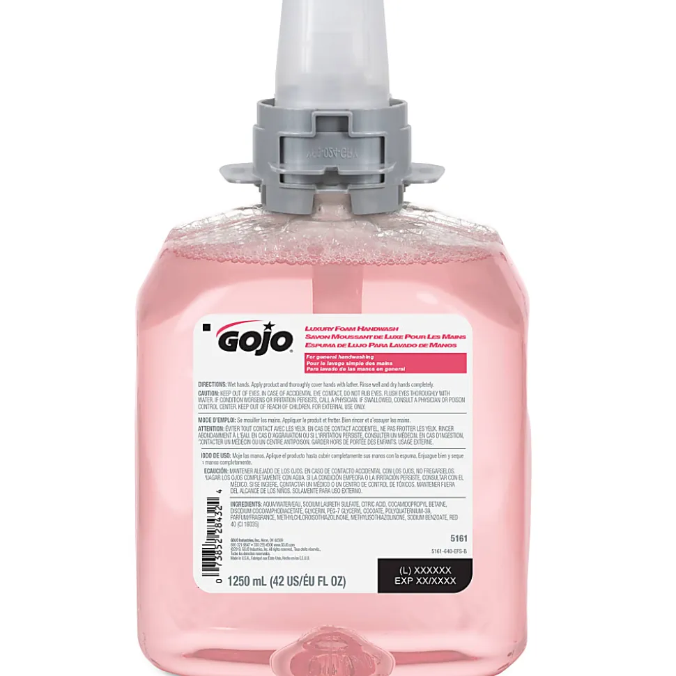 GOJO® FMX-12 Luxury Foam Hand Wash Soap, Cranberry Scent, 42.27 Oz, Carton Of 4 Bottles