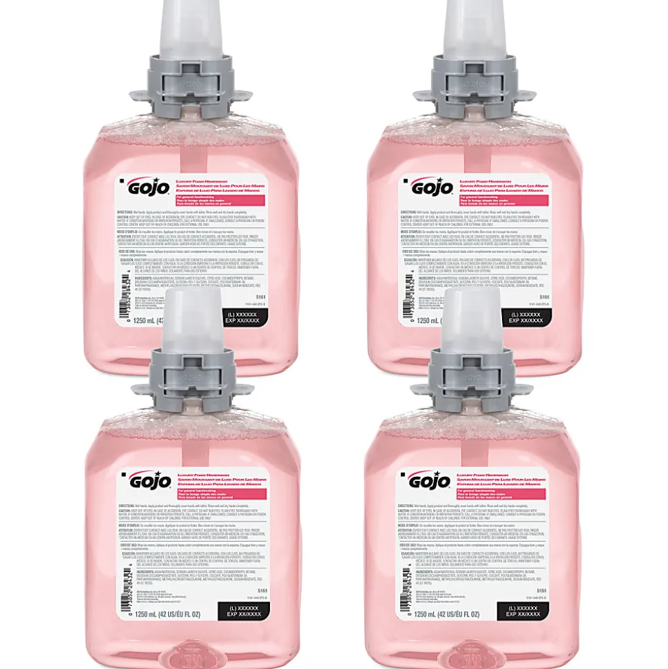 GOJO® FMX-12 Luxury Foam Hand Wash Soap, Cranberry Scent, 42.27 Oz, Carton Of 4 Bottles