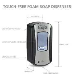 GOJO® LTX-12™ Touch-Free Foam Soap Dispenser, Black/Chrome