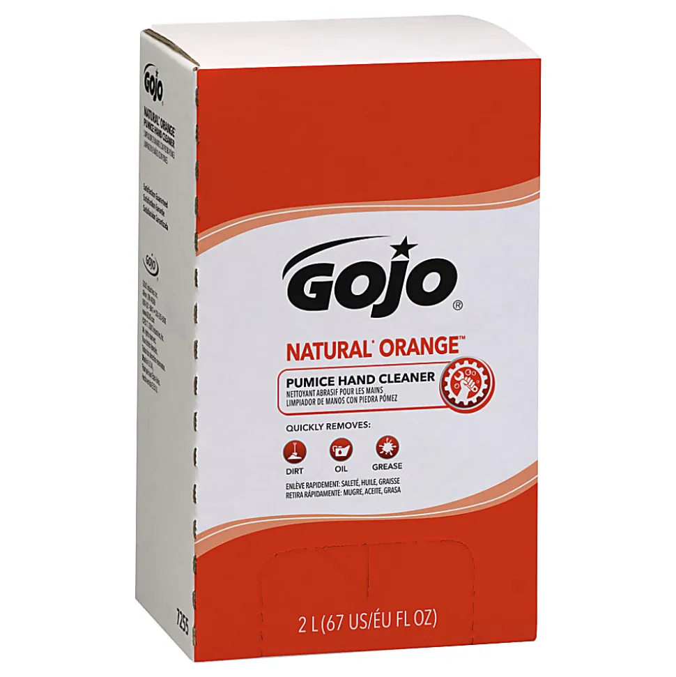 GOJO® Natural Orange Lotion Hand Pumice Soap, Citrus Scent, 67 Oz, Carton Of 4 Bottles