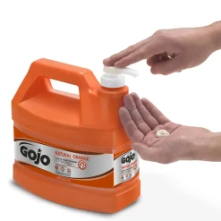 GOJO® Natural Orange Pumice Heavy-Duty Lotion Hand Soap Cleaner, Citrus Scent, 128 Oz, Carton Of 4 Bottles