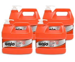 GOJO® Natural Orange Pumice Heavy-Duty Lotion Hand Soap Cleaner, Citrus Scent, 128 Oz, Carton Of 4 Bottles
