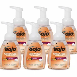 GOJO® Premium Foam Antibacterial Hand Wash Soap, Fresh Fruit Scent, 7.5 Oz, Carton Of 6 Pump Bottles