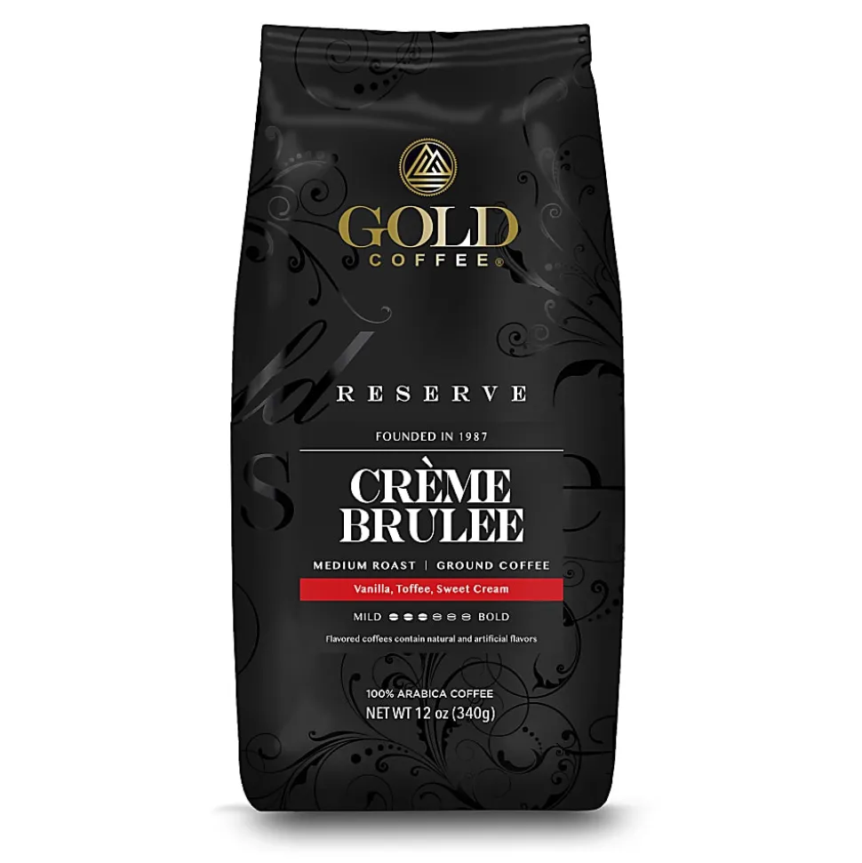 Gold Coffee Company Creme Brulee Blend, Ground Bean, 12 Oz, Total Qty 1