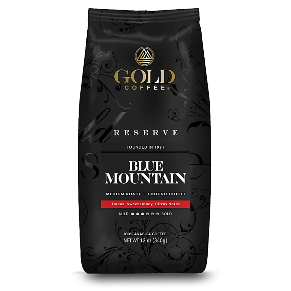 Gold Coffee Company Ground Blue Mountain Blend, 12 Oz, Total Qty 1
