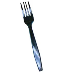 Goldmax Heavyweight Plastic Utensils, Forks, Black, Carton Of 1,000