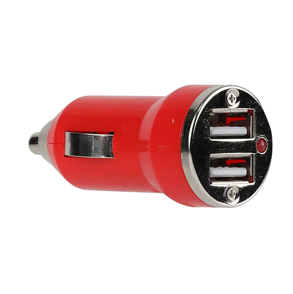 GoMovi Vivitar OD5021 2.4A Dual USB A Car Charger, Red