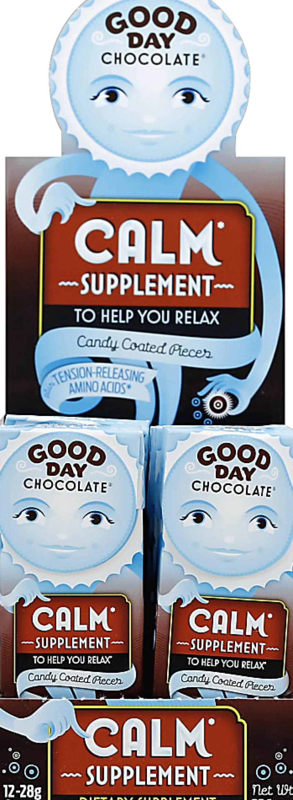 Good Day Chocolate Supplements, Calm Milk Chocolate, 0.99 Oz, Total Qty 96