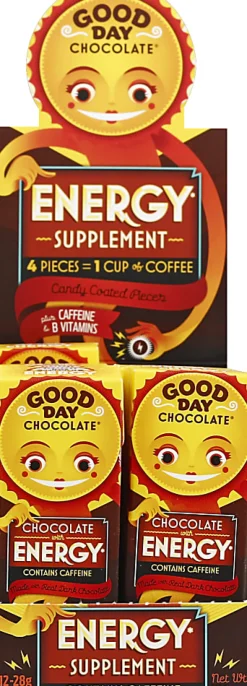 Good Day Chocolate Supplements, Dietary With Energy Dark Chocolate, 0.99 Oz, Total Qty 96