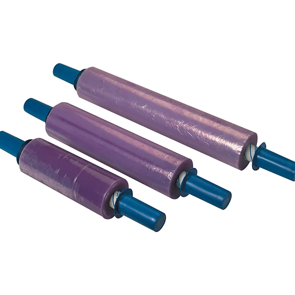 GoodWrappers® Stretch Film, Premium Puncture-Resistant Blown Film, 80 Gauge, 20" x 1000', Purple, Pack Of 4