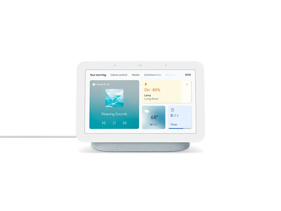 Google™ Nest Hub Display With Voice Search and Voice Command, 2nd Generation, Chalk