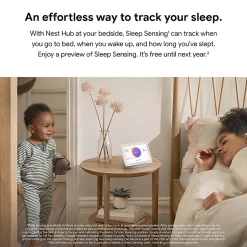 Google™ Nest Hub Display With Voice Search and Voice Command, 2nd Generation, Chalk