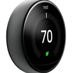 Google™ Nest Programmable Learning Thermostat With Temperature Sensor, 3rd Generation, Black, T3018US
