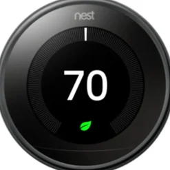 Google™ Nest Programmable Learning Thermostat With Temperature Sensor, 3rd Generation, Black, T3018US