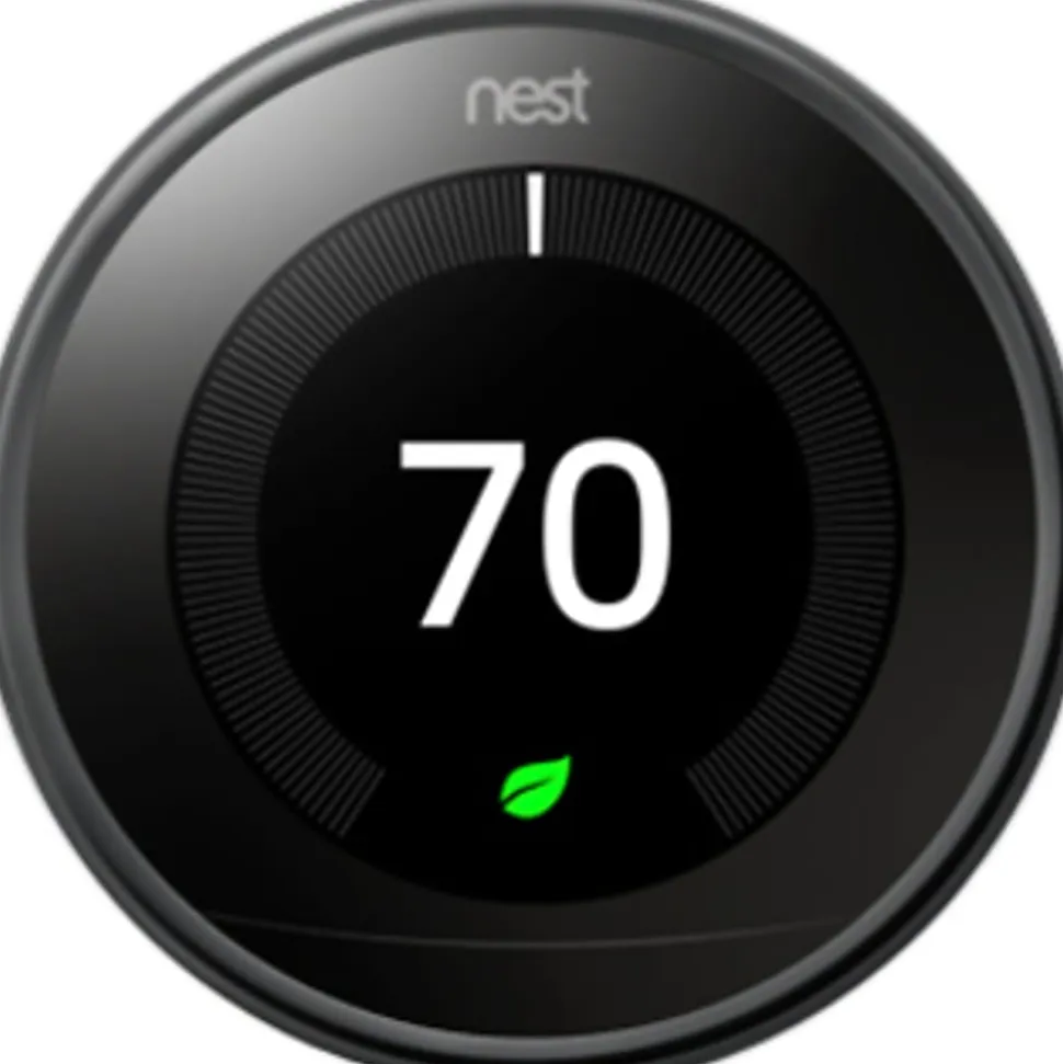 Google™ Nest Programmable Learning Thermostat With Temperature Sensor, 3rd Generation, Black, T3018US