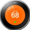 Google™ Nest Programmable Learning Thermostat with Temperature Sensor, 3rd Generation, Stainless Steel