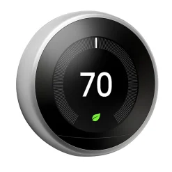 Google™ Nest Programmable Learning Thermostat with Temperature Sensor, 3rd Generation, Stainless Steel