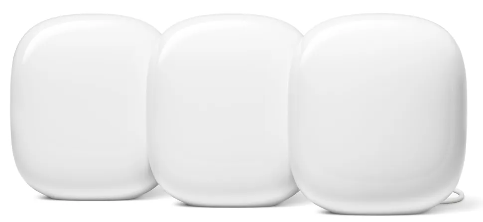 Google™ Nest Wi-Fi Pro 1-Port 5.4 Gigabit Routers, GA03690-US, Snow, Pack Of 3 Routers