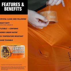 Gorilla Crystal Clear Tape - 18 yd Length x 1.88