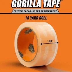 Gorilla Crystal Clear Tape - 18 yd Length x 1.88