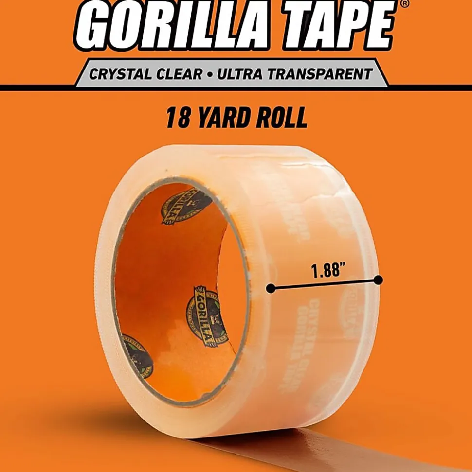 Gorilla Crystal Clear Tape - 18 yd Length x 1.88" Width - Clear - Temperature Resistant, Weather Proof, UV Resistant - For Indoor, Outdoor - 1 Each