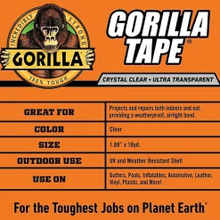 Gorilla Crystal Clear Tape - 18 yd Length x 1.88